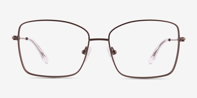 Typhon Matte Silver TitaniumEyeglass Frames from EyeBuyDirect, Front View