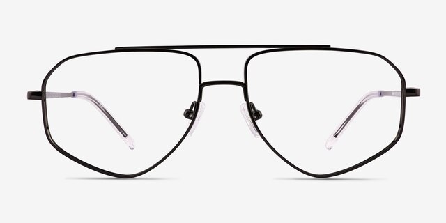 Hercules Shiny Black TitaniumEyeglass Frames from EyeBuyDirect, Front View