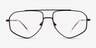 Hercules Shiny Black TitaniumEyeglass Frames from EyeBuyDirect, Front View
