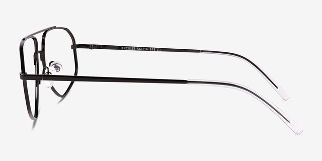 Hercules Shiny Black TitaniumEyeglass Frames from EyeBuyDirect, Side View