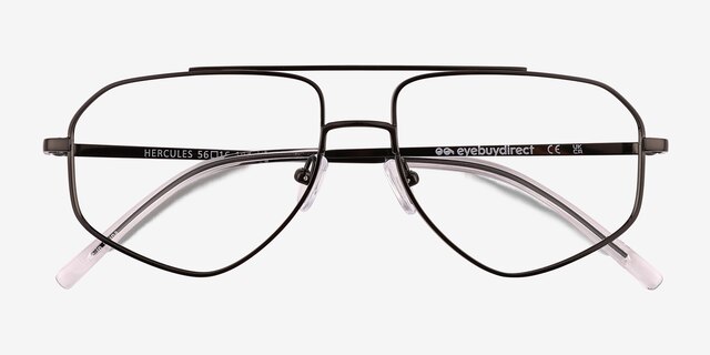 Hercules Shiny Black TitaniumEyeglass Frames from EyeBuyDirect, Closed View