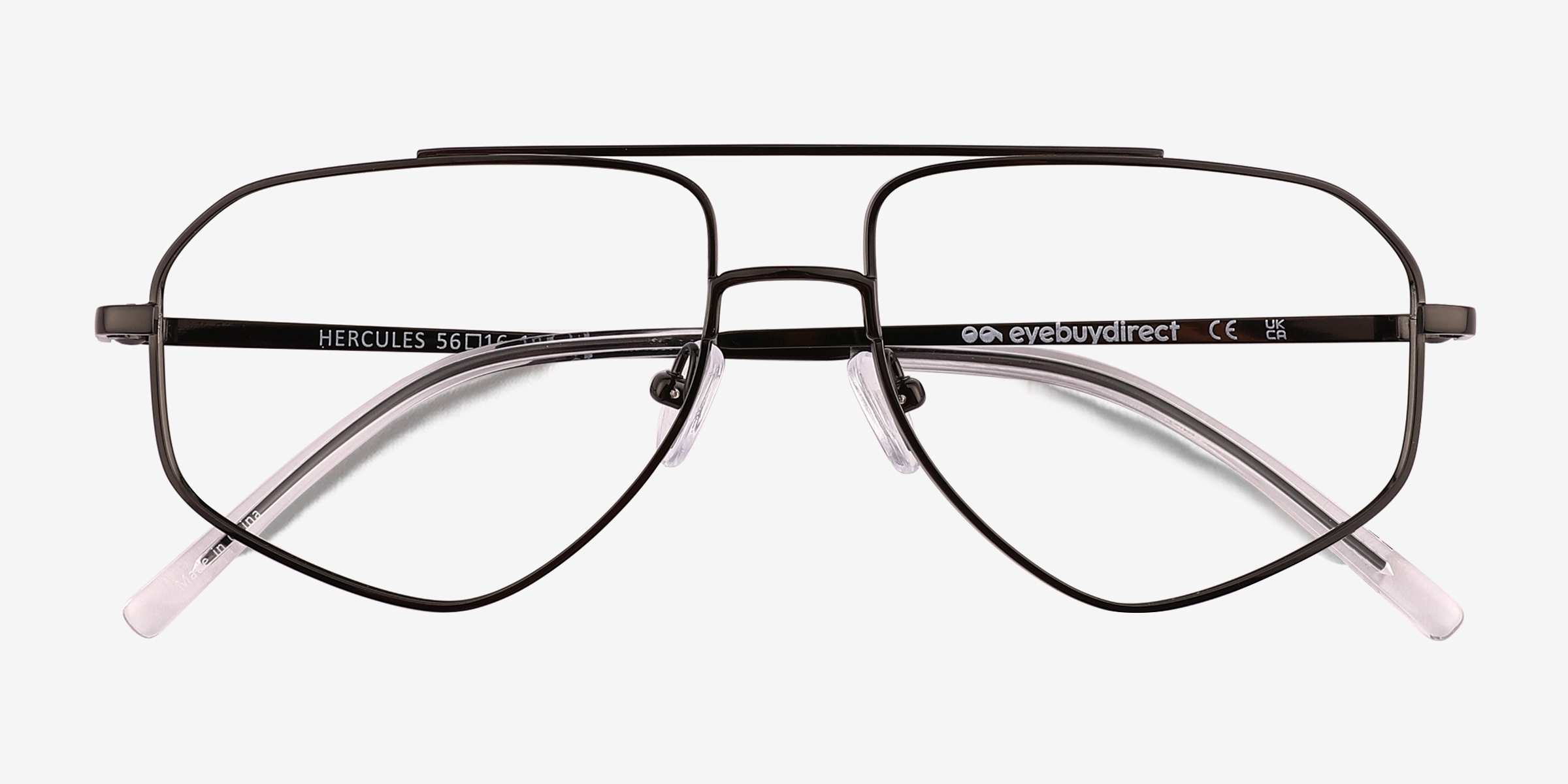 Hercules Aviator Shiny Black Glasses for Men | Eyebuydirect