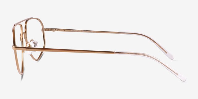 Hercules Shiny Gold TitaniumEyeglass Frames from EyeBuyDirect, Side View