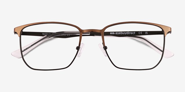 Notus Shiny Copper TitaniumMontures de lunettes de vue d'EyeBuyDirect, Vue Rapprochée