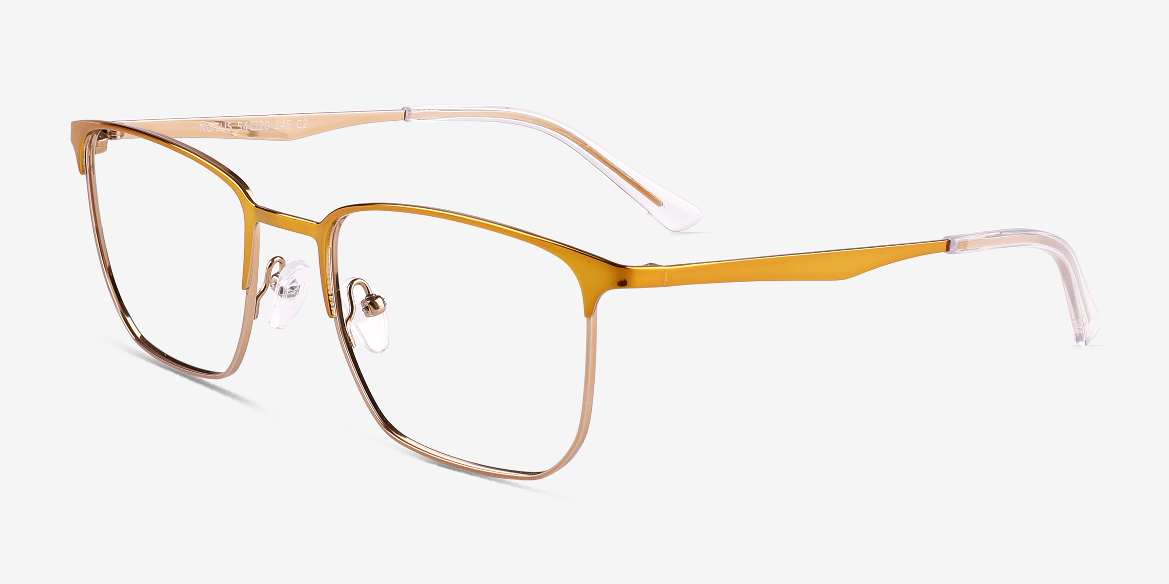 Notus Rectangle Shiny Gold Glasses for Men | Eyebuydirect