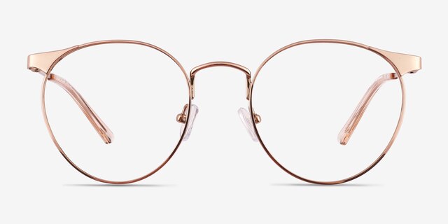Alsie Rose Gold TitaniumEyeglass Frames from EyeBuyDirect, Front View