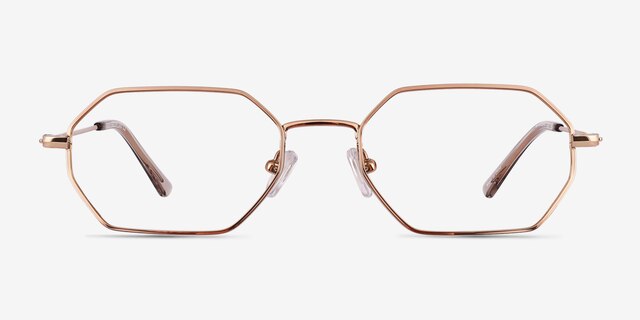 Bidu Shiny Gold TitaniumEyeglass Frames from EyeBuyDirect, Front View