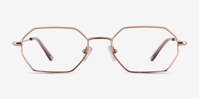 Bidu Shiny Gold Titanium Eyeglass Frames from EyeBuyDirect