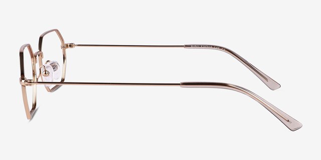 Bidu Shiny Gold TitaniumEyeglass Frames from EyeBuyDirect, Side View