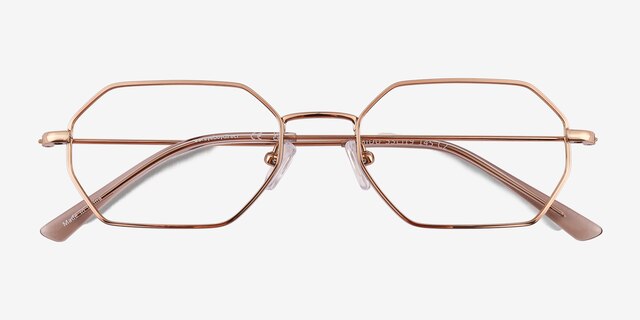 Bidu Shiny Gold TitaniumEyeglass Frames from EyeBuyDirect, Closed View