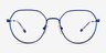 Zeus Shiny Blue TitaniumEyeglass Frames from EyeBuyDirect, Front View