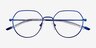 Zeus Shiny Blue TitaniumEyeglass Frames from EyeBuyDirect, Closed View