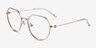 Zeus Shiny Gold TitaniumEyeglass Frames from EyeBuyDirect, Angle View