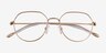 Zeus Shiny Gold TitaniumEyeglass Frames from EyeBuyDirect, Closed View