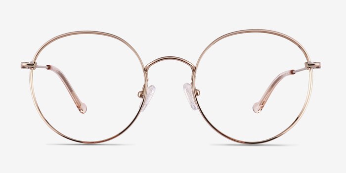 Gavi Shiny Gold Titanium Eyeglass Frames from EyeBuyDirect