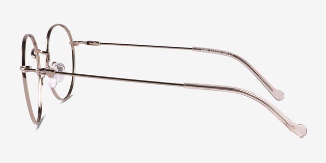Gavi Shiny Gold TitaniumEyeglass Frames from EyeBuyDirect, Side View