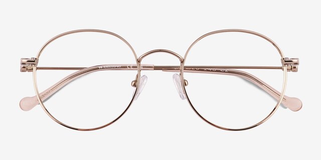 Gavi Shiny Gold TitaniumEyeglass Frames from EyeBuyDirect, Closed View