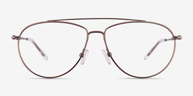 Kenji Matte Silver TitaniumEyeglass Frames from EyeBuyDirect, Front View
