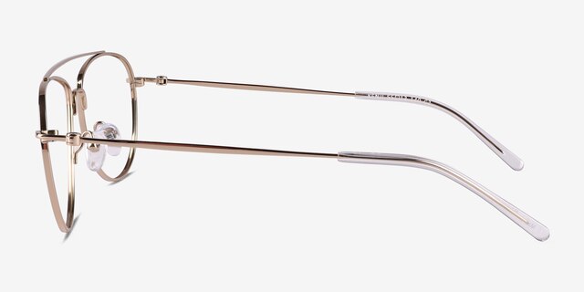 Kenji Shiny Gold TitaniumEyeglass Frames from EyeBuyDirect, Side View