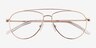 Kenji Shiny Gold TitaniumEyeglass Frames from EyeBuyDirect, Closed View