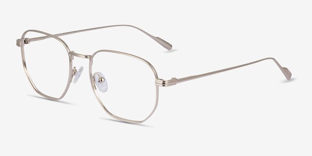 Lumi Gold TitaniumEyeglass Frames from EyeBuyDirect, Angle View