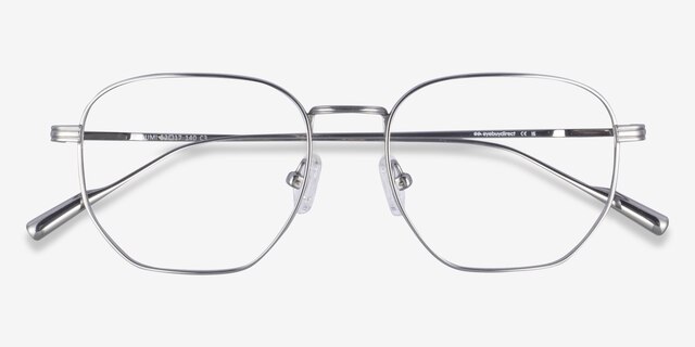Lumi Silver TitaniumEyeglass Frames from EyeBuyDirect, Closed View