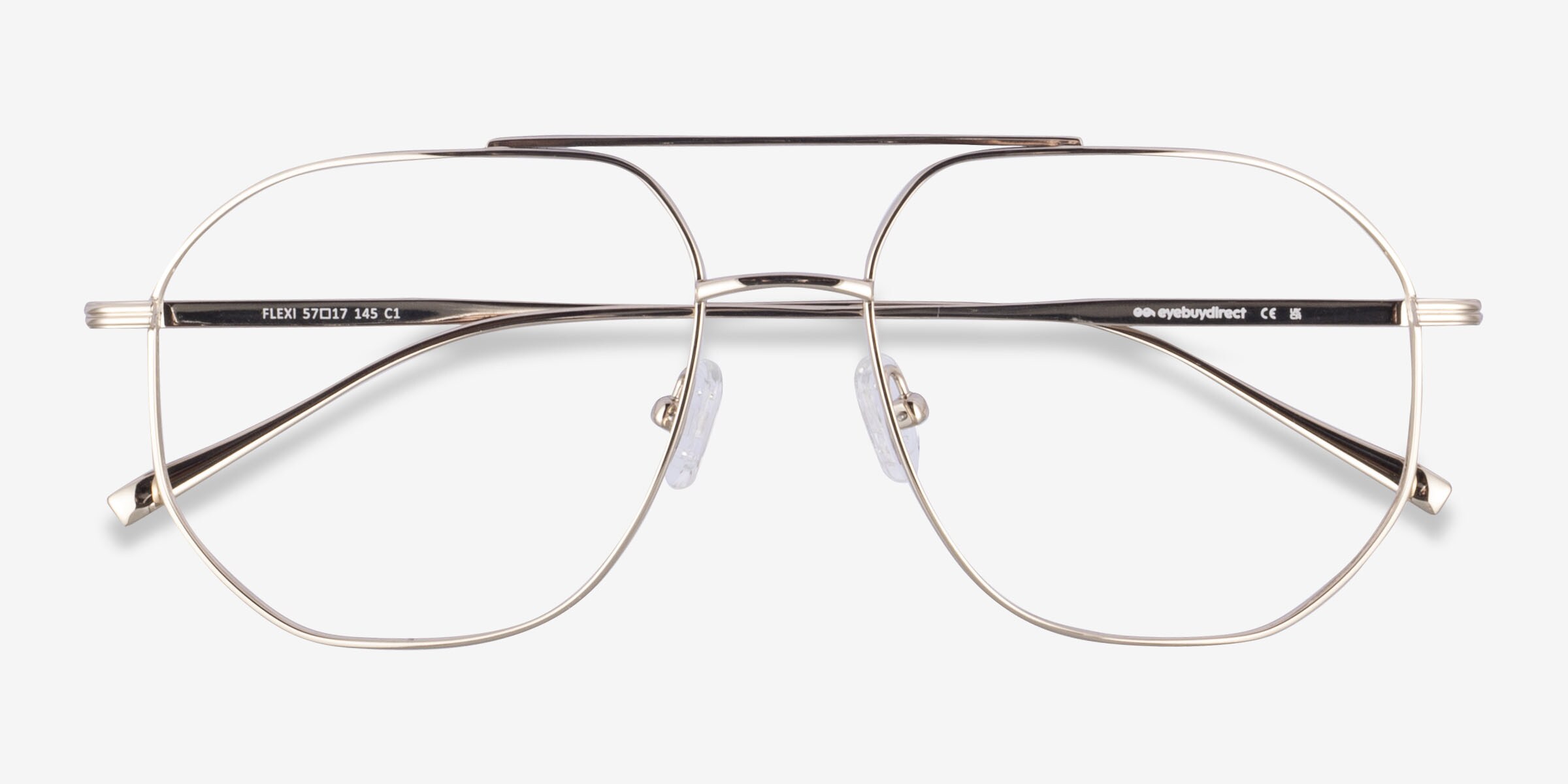 Flexi Aviator Gold Full Rim Eyeglasses | Eyebuydirect