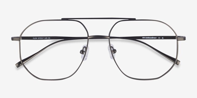 Flexi Gunmetal TitaniumMontures de lunettes de vue d'EyeBuyDirect, Vue Rapprochée