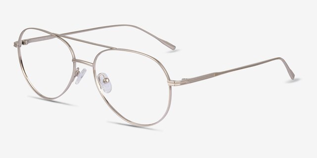 Vivo Gold TitaniumEyeglass Frames from EyeBuyDirect, Angle View