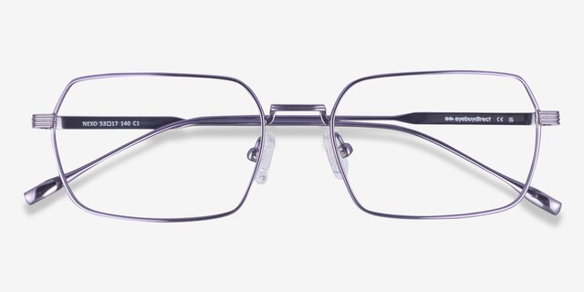 Nexo Violet TitaniumMontures de lunettes de vue d'EyeBuyDirect, Vue Rapprochée