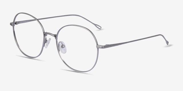 Zero Silver TitaniumEyeglass Frames from EyeBuyDirect, Angle View