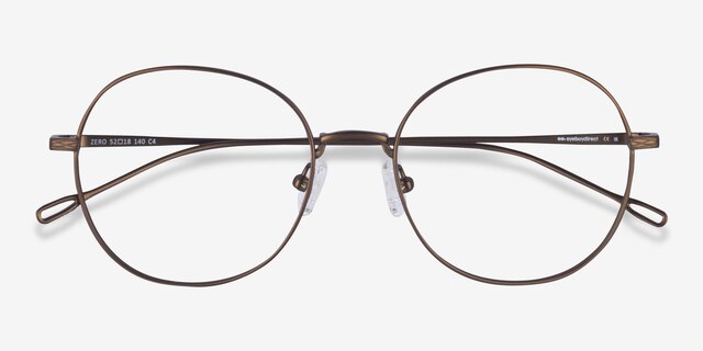 Zero Bronze TitaniumEyeglass Frames from EyeBuyDirect, Closed View