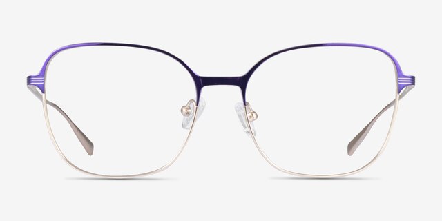 Glint Purple Gold TitaniumEyeglass Frames from EyeBuyDirect, Front View