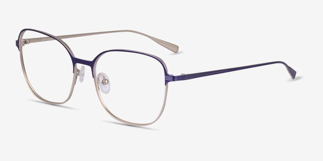 Glint Purple Gold TitaniumEyeglass Frames from EyeBuyDirect, Angle View