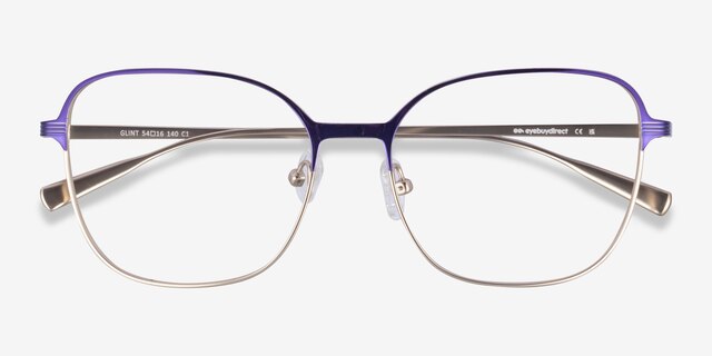 Glint Purple Gold TitaniumEyeglass Frames from EyeBuyDirect, Closed View