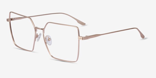 Flecto Rose Gold TitaniumEyeglass Frames from EyeBuyDirect, Angle View