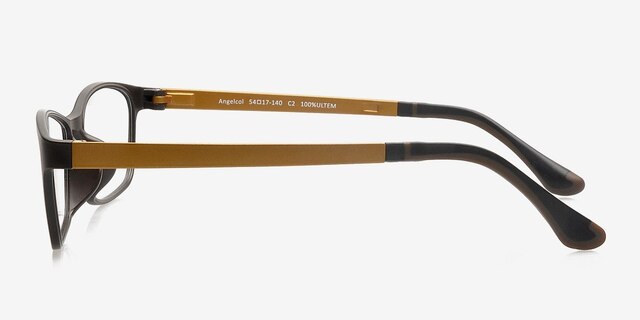 Angelcol Coffee PlasticEyeglass Frames from EyeBuyDirect, Side View