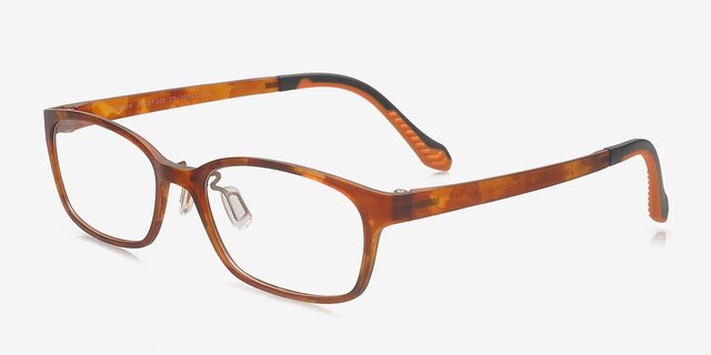 Roseborn Brown PlasticEyeglass Frames from EyeBuyDirect, Angle View