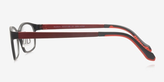 Roseborn Black PlasticEyeglass Frames from EyeBuyDirect, Side View
