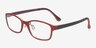 Bluetaki Red PlasticEyeglass Frames from EyeBuyDirect, Angle View