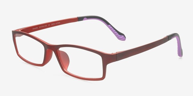 Dresido Red PlasticEyeglass Frames from EyeBuyDirect, Angle View