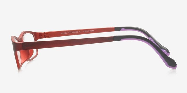 Dresido Red PlasticEyeglass Frames from EyeBuyDirect, Side View