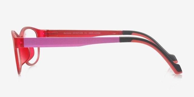 Barntala Red PlasticEyeglass Frames from EyeBuyDirect, Side View