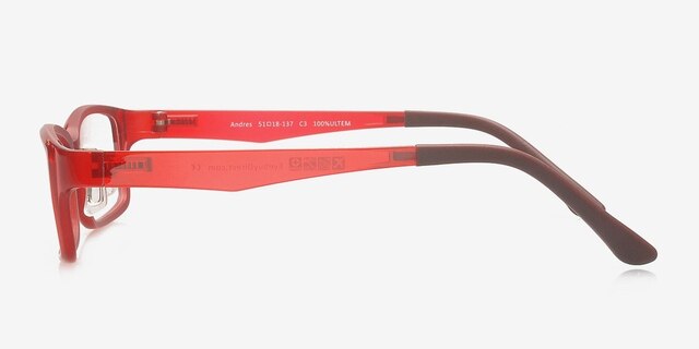 Andres Red PlasticEyeglass Frames from EyeBuyDirect, Side View