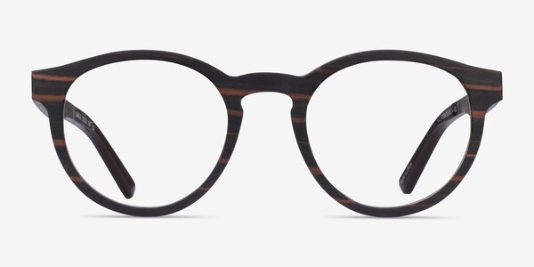 Jungle Striped Dark Wood Eco-friendly Eyeglass Frames