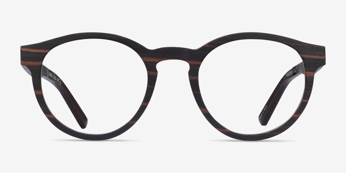 Jungle Striped Dark Wood Eco-friendly Eyeglass Frames from EyeBuyDirect