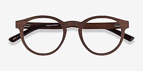 Jungle Boisée Wood-texture Montures de lunettes de vue d'EyeBuyDirect, Vue Rapprochée