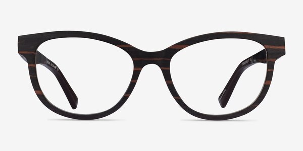 Botany Striped Dark Wood Eco-friendly Eyeglass Frames