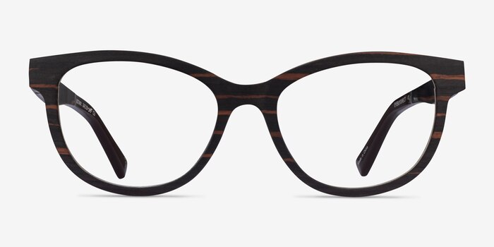 Botany Striped Dark Wood Eco-friendly Eyeglass Frames from EyeBuyDirect