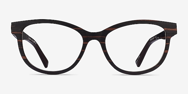Botany Striped Dark Wood Wood-texture Eyeglass Frames